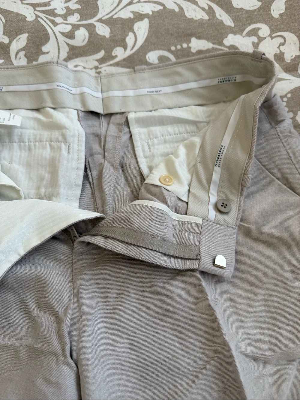 Perry Ellis Portfolio Modern Fit Light Beige Dress Pants
